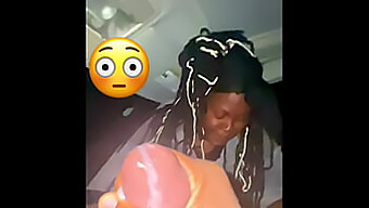 Ebony-Kvinnes Biografi Motsagt Av Offentlig Blowjob Og Stor Cumshot