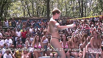 Amateur Nudists Compete In A Wild Bikini Contest At A Nudist Resort