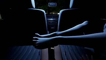 Vampire-Themed Animated Girlfriend Gives Public Footjob In Car