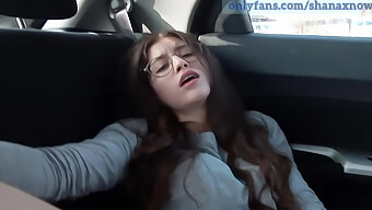 Shana X'S Latest Video Features A Stunning Brunette Teen Pleasuring Herself In A Car