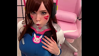 Estrela Do Tiktok Se Veste Como O Daddyva De Açúcar De Overwatch, Faz Garganta Profunda E Recebe Uma Gozada Facial