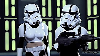 Bản Nhái Sống Động: Ba Người Cosplay Với Wookie Và Stormtroopers Đang Nứng