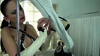 Mistress'S Seductive German Breathplay Scene With Leather And Mobile Fetish