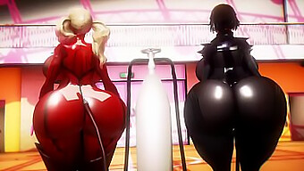 Voluptuous Women Ann And Makoto In 3d Hourglass Inflation Video